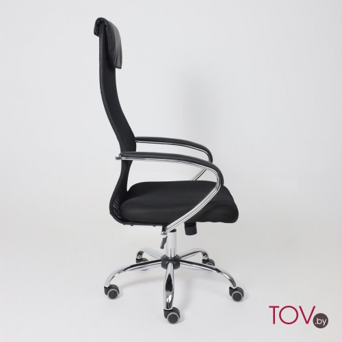 кресло AksHome First CH (ткань/сетка, черный)